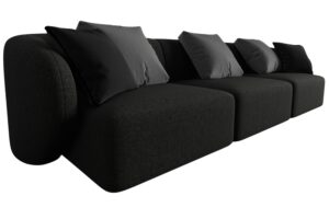 Maison Heritage Čern&aacute; trojm&iacute;stn&aacute; pohovka Chiara 266 cm