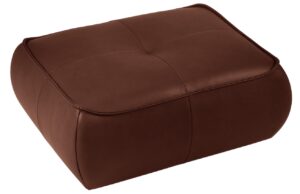 Maison Heritage Koňakově hněd&aacute; kožen&aacute; podnožka Lily 89 x 65 cm