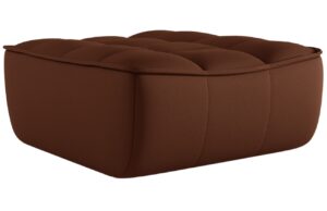 Maison Heritage Koňakově hněd&aacute; kožen&aacute; podnožka Moni 90 x 83 cm