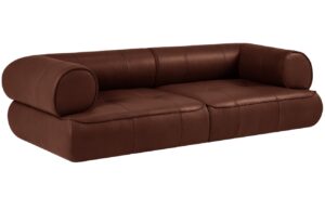 Maison Heritage Koňakově hněd&aacute; kožen&aacute; pohovka Lily 234 cm