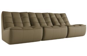 Maison Heritage Olivově zelen&aacute; kožen&aacute; pohovka Moni 249 cm