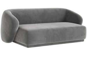 Maison Heritage &Scaron;ed&aacute; sametov&aacute; dvoum&iacute;stn&aacute; pohovka Jane 180 cm