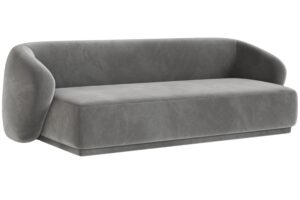 Maison Heritage &Scaron;ed&aacute; sametov&aacute; trojm&iacute;stn&aacute; pohovka Jane 220 cm