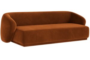 Maison Heritage Terakotově oranžov&aacute; sametov&aacute; trojm&iacute;stn&aacute; pohovka Jane 220 cm