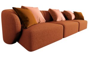 Maison Heritage Terakotově oranžov&aacute; trojm&iacute;stn&aacute; pohovka Chiara 266 cm