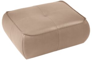 Maison Heritage Tmavě b&eacute;žov&aacute; kožen&aacute; podnožka Lily 89 x 65 cm