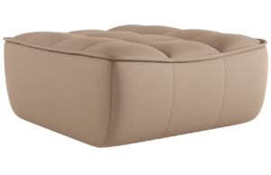 Maison Heritage Tmavě b&eacute;žov&aacute; kožen&aacute; podnožka Moni 90 x 83 cm