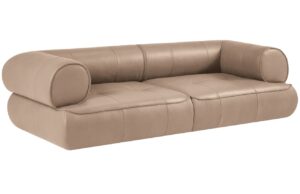 Maison Heritage Tmavě b&eacute;žov&aacute; kožen&aacute; pohovka Lily 234 cm