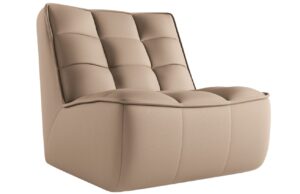 Maison Heritage Tmavě b&eacute;žov&eacute; kožen&eacute; křeslo Moni