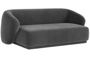 Maison Heritage Tmavě &scaron;ed&aacute; sametov&aacute; dvoum&iacute;stn&aacute; pohovka Jane 180 cm