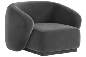 Maison Heritage Tmavě &scaron;ed&eacute; sametov&eacute; křeslo Jane