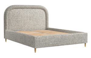 Maison de R&ecirc;ve Kr&eacute;mov&aacute; boucl&eacute; dvoulůžkov&aacute; postel MIJA 160 x 200 cm s &uacute;ložn&yacute;m prostorem