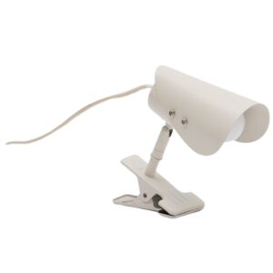 Mal&aacute; &scaron;ed&aacute; kovov&aacute; stoln&iacute; lampa s klipem Kave Home Jula