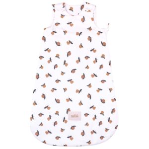 Malomi Kids B&iacute;l&yacute; bavlněn&yacute; dětsk&yacute; spac&iacute; pytel Garden Fruits 85 cm