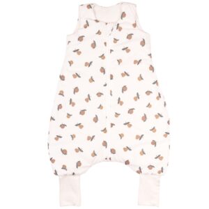 Malomi Kids B&iacute;l&yacute; bavlněn&yacute; spac&iacute; pytel s nohavicemi Garden Fruits 86 cm