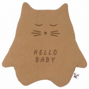 Malomi Kids Hněd&yacute; bavlněn&yacute; muchl&aacute;ček Hello Baby 30 cm