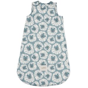 Malomi Kids Modr&yacute; bavlněn&yacute; dětsk&yacute; spac&iacute; pytel Denim Lions 85 cm