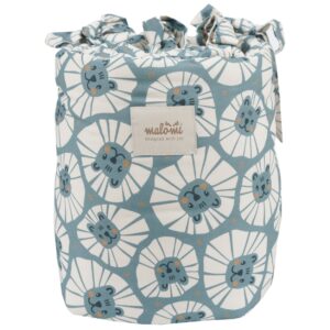 Malomi Kids Modr&yacute; bavlněn&yacute; mantinel do post&yacute;lky Denim Lions 210 cm