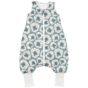 Malomi Kids Modr&yacute; bavlněn&yacute; spac&iacute; pytel s nohavicemi Denim Lions 86 cm