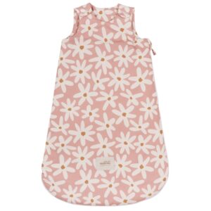 Malomi Kids Růžov&yacute; bavlněn&yacute; dětsk&yacute; spac&iacute; pytel Blush Daisies 85 cm
