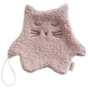 Malomi Kids Růžov&yacute; ply&scaron;ov&yacute; muchl&aacute;ček s poutkem na dudl&iacute;k Kitten