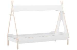 Marckeric B&iacute;l&aacute; dřevěn&aacute; dětsk&aacute; postel Nora 90 x 190 cm