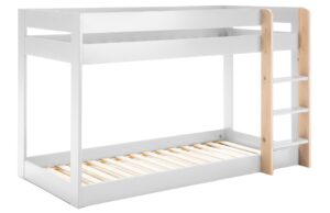 Marckeric B&iacute;l&aacute; dřevěn&aacute; patrov&aacute; postel Angel 90 x 190 cm