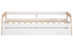 Marckeric B&iacute;l&aacute; dřevěn&aacute; rozkl&aacute;dac&iacute; postel Carrie 90 x 200/190 cm