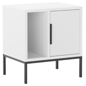 Marckeric B&iacute;l&yacute; lakovan&yacute; nočn&iacute; stolek Lani 45 x 35 cm