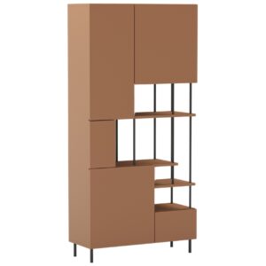 Marckeric Červen&aacute; lakovan&aacute; knihovna Perla 175 x 84 cm