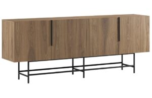 Marckeric Hněd&aacute; komoda Eldia 200 x 40 cm s dubov&yacute;m dekorem