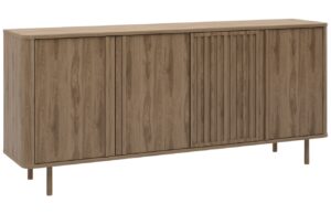 Marckeric Hněd&aacute; komoda Salma 180 x 40 cm s dřevěn&yacute;m dekorem