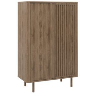 Marckeric Hněd&aacute; komoda Salma 86 x 40 cm s dřevěn&yacute;m dekorem