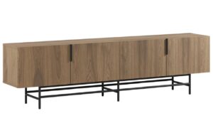 Marckeric Hněd&yacute; TV stolek Eldia 200 x 35 cm s dubov&yacute;m dekorem