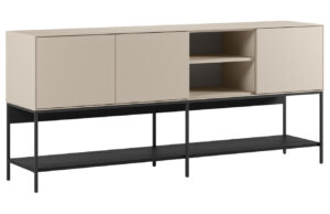 Marckeric Kr&eacute;mově-čern&aacute; lakovan&aacute; komoda Amira 180 x 40 cm