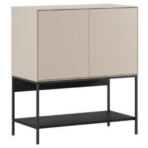 Marckeric Kr&eacute;mově-čern&aacute; lakovan&aacute; komoda Amira 80 x 40 cm