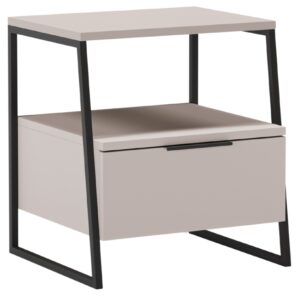 Marckeric Kr&eacute;mov&yacute; lakovan&yacute; nočn&iacute; stolek Velia 45 x 40 cm