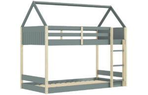 Marckeric &Scaron;edozelen&aacute; dřevěn&aacute; dvoupatrov&aacute; postel Sila 90 x 190 cm