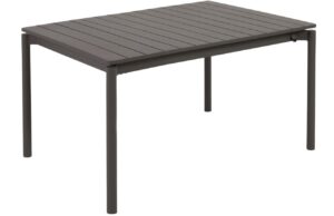 Matně čern&yacute; kovov&yacute; zahradn&iacute; rozkl&aacute;dac&iacute; stůl Kave Home Zaltana 140/200 x 90 cm