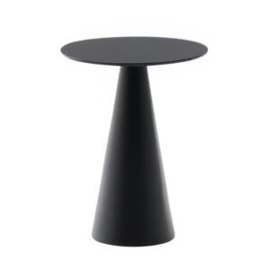 Matně čern&yacute; skleněn&yacute; kulat&yacute; odkl&aacute;dac&iacute; stolek Kave Home Wilshire 30 cm