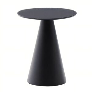 Matně čern&yacute; skleněn&yacute; kulat&yacute; odkl&aacute;dac&iacute; stolek Kave Home Wilshire 35 cm