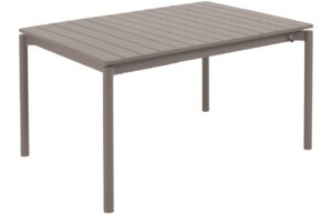 Matně hněd&yacute; kovov&yacute; zahradn&iacute; rozkl&aacute;dac&iacute; stůl Kave Home Zaltana 140/200 x 90 cm