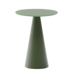 Matně zelen&yacute; skleněn&yacute; kulat&yacute; odkl&aacute;dac&iacute; stolek Kave Home Wilshire 30 cm