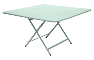 M&aacute;tově zelen&yacute; kovov&yacute; skl&aacute;dac&iacute; stůl Fermob Caract&eacute;re 128 x 128 cm