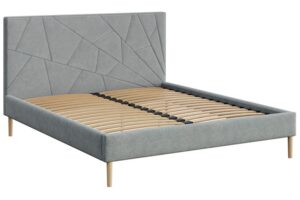 Mesonica &Scaron;ed&aacute; čalouněn&aacute; dvoulůžkov&aacute; postel Alano 160 x 200 cm s geometrick&yacute;m pro&scaron;&iacute;v&aacute;n&iacute;m