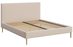 Mesonica Světle b&eacute;žov&aacute; čalouněn&aacute; dvoulůžkov&aacute; postel Alano 180 x 200 cm