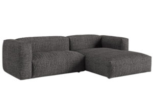 Micadoni Antracitově &scaron;ed&aacute; boucl&eacute; rohov&aacute; pohovka Martina 280 cm