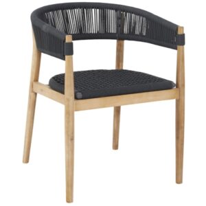 Micadoni Antracitově &scaron;ed&aacute; zahradn&iacute; židle Miara s v&yacute;pletem