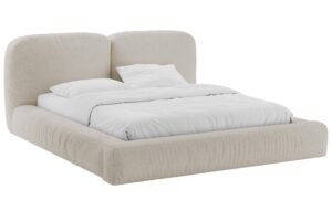 Micadoni B&eacute;žov&aacute; boucl&eacute; dvoulůžkov&aacute; postel Martina 160 x 200 cm s &uacute;ložn&yacute;m prostorem