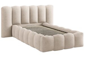 Micadoni B&eacute;žov&aacute; boucl&eacute; postel Lupine 90 x 200 cm s &uacute;ložn&yacute;m prostorem